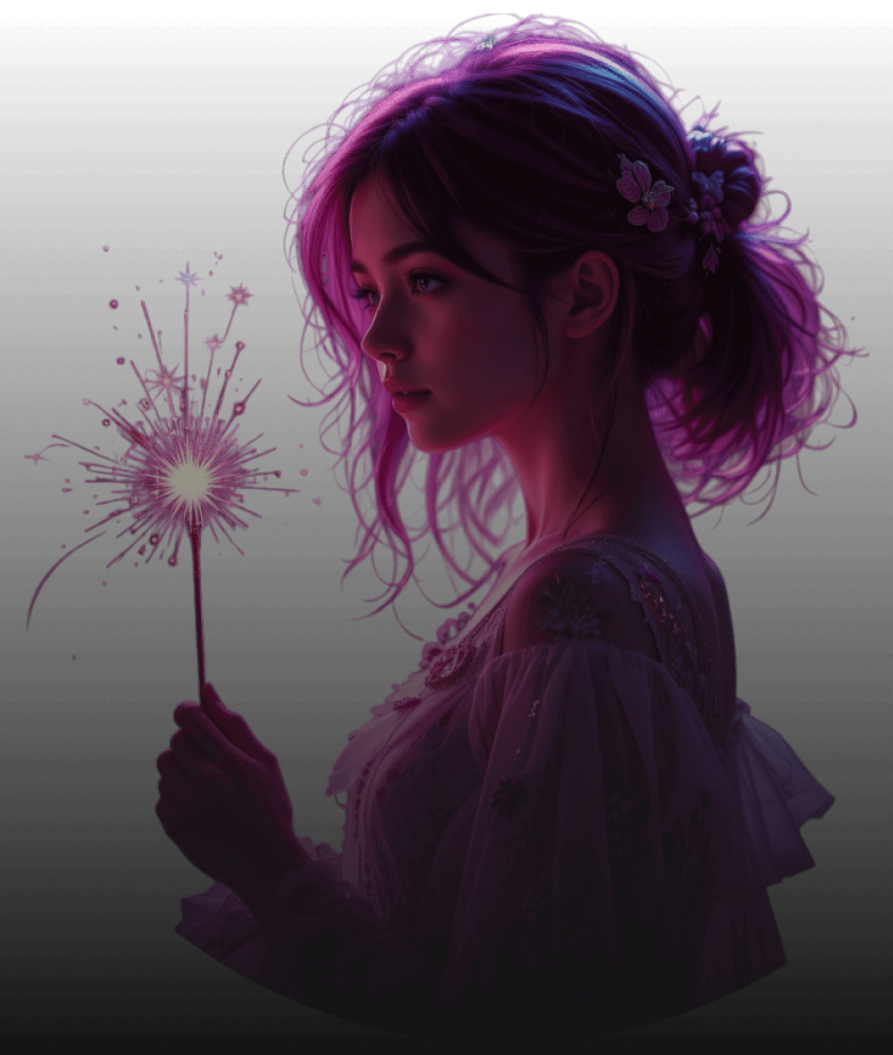 Иллюстрация летающей девушки